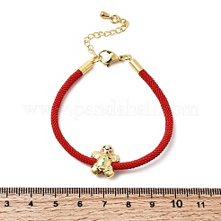 Рождественские браслеты из нейлонового шнура&nbsp;LS-BJEW-L715-02G-01