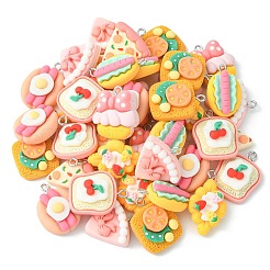 40шт 8 стиля непрозрачные подвески из смолы&nbsp;RESI-CJ0003-47