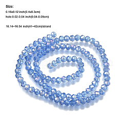 7 нить 7 цвета гальваники прозрачные стеклянные бусины пряди&nbsp;EGLA-FP0001-03