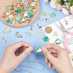 Подвески из сплава эмали 60шт 15 стиля&nbsp;ENAM-AR0001-52