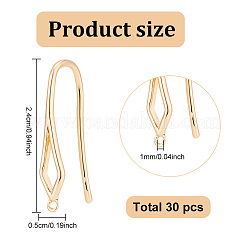 30 шт латунные серьги крючки&nbsp;KK-GO0001-70