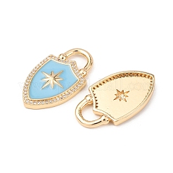 Кулоны с эмалью из латуни с прозрачным кубическим цирконием&nbsp;KK-G543-11G-02