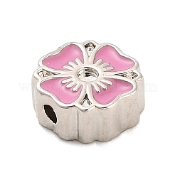 Оправы для цветочных бусин из латуни с эмалью и стразами&nbsp;KK-H527-01P-03