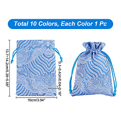 10шт. 10 стильных шелковых и парчовых мешочков&nbsp;ABAG-NB0001-86