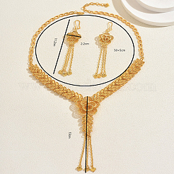 Элегантные серьги и колье из сплава с ажурными цветочными кисточками для женщин.&nbsp;IS9809