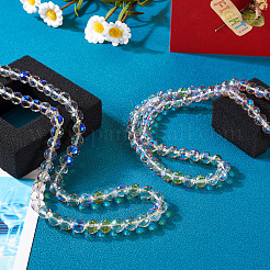 2 нить гальванических прозрачных стеклянных бусин&nbsp;EGLA-TA0001-34B