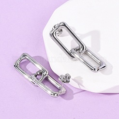 Серьги-гвоздики прямоугольной формы из нержавеющей стали 304&nbsp;EJEW-Z135-01P