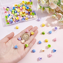 120 шт. 6-цветные прорезиненные непрозрачные акриловые колпачки для бусин&nbsp;ACRP-PH0001-11