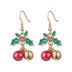 Серьги-подвески из окрашенного в технике запекания стекла с жемчужинами&nbsp;EJEW-TA00665