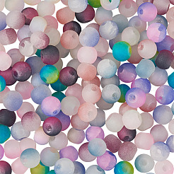 200шт 10 цвета треск стеклянные бусины нити&nbsp;GLAA-TA0003-31D