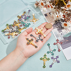 21 шт. 7-х цветные эмалевые подвески из цинкового сплава&nbsp;FIND-WR0011-37