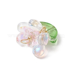 Подвески из латунного стекла с цветами&nbsp;PALLOY-MZ00630-02