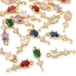 20 шт. 10 цвета латунные подвески с микропаве и кубическим цирконием&nbsp;KK-TA0001-80