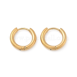 202 серьги-кольца из нержавеющей стали Huggie Hoop&nbsp;EJEW-F111A-14mm-G01
