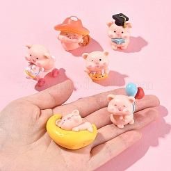 1 комплект украшений для демонстрации свиней из смолы&nbsp;AJEW-FS0001-25