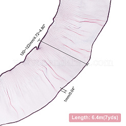 Плиссированная кружевная лента из полиэстера цвета русалки&nbsp;DIY-WH0401-58B