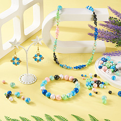 80 шт. 8-цветные собранные бусины из синтетического камня и ракушек-трохусов&nbsp;G-TA0002-31A