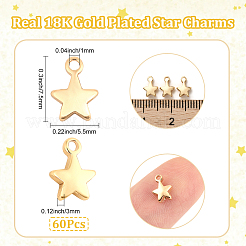 60 шт. долговечные позолоченные латунные подвески&nbsp;KK-BBC0022-53