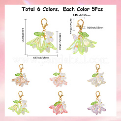 30 шт. Акриловый маркер для стежков «Цветок-бабочка»&nbsp;HJEW-SC0002-21