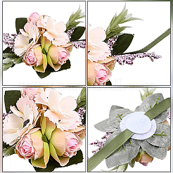 2шт. 2 стиля шелковая имитация розы бутоньерка для корсажа&nbsp;AJEW-CP0001-60