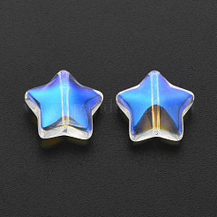 Гальванизируйте прозрачные стеклянные бусины&nbsp;X-GLAA-T022-25-B01