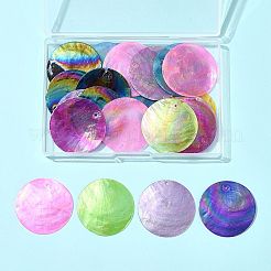 24 шт. подвески из натуральной ракушки капиз&nbsp;SSHEL-FS0001-05