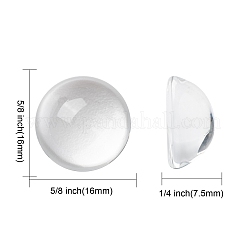 Прозрачный полукруглый стеклянные кабошоны&nbsp;GGLA-R027-16mm