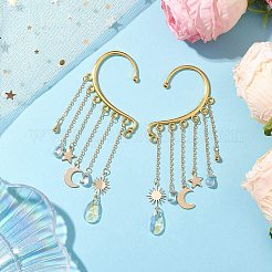 Серьги с подвесками из стеклянных бусин в виде капель&nbsp;EJEW-TA00524