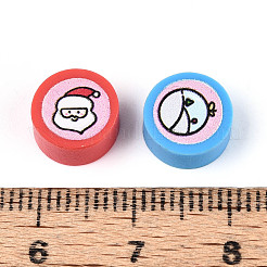 Печатные бусины из полимерной глины ручной работы&nbsp;CLAY-T022-12A