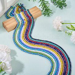 12 нити 12-х цветных гальванизированных непрозрачных стеклянных бусин&nbsp;EGLA-TA0013-34