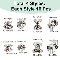 64шт 4 стиля колпачки из сплава в тибетском стиле&nbsp;FIND-SC0009-51