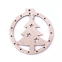 Неокрашенные деревянные большие подвески&nbsp;WOOD-F007-01