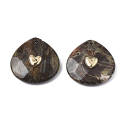 Подвеска из натуральной морской яшмы со стразами&nbsp;G-N326-131-07