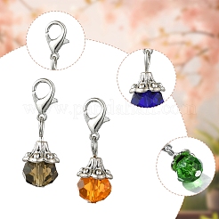 10 шт. 10-х цветная подвеска из стекла и сплава в форме капли&nbsp;HJEW-YW00037