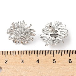 Серьги-гвоздики из латуни с цветком для женщин&nbsp;EJEW-M099-01P