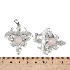 Естественно розового кварца треугольник подвески&nbsp;G-G293-01P-21