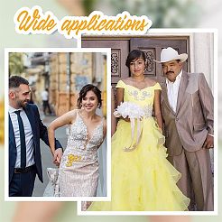 4 шт. 2-цветные компьютеризированные вышивки из полиэстера с пришивными пайетками&nbsp;DIY-HY0001-12