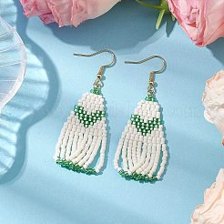 Серьга-гвоздик из нержавеющей стали 304 со стеклянным подвесом&nbsp;EJEW-MZ00179-03