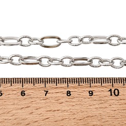 Текстурированная цепочка Фигаро из нержавеющей стали 201 толщиной 5.5 мм&nbsp;NJEW-K302-17P