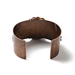 Открытый браслет-манжета с полумесяцем и солнцем из натурального розового кварца и агата&nbsp;G-D468-25R-01