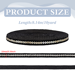 10 ярд черной нейлоновой ленты&nbsp;SRIB-WH0012-09A