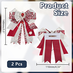 Полиэстеровые булавки с бантом&nbsp;JEWB-WH0030-73