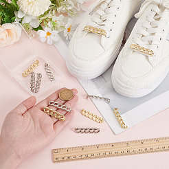 12 шт. 2-цветные украшения для обуви из сплава в виде цепочки&nbsp;FIND-AR0005-34