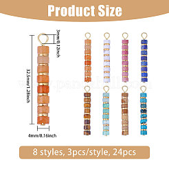 24 шт. 8 стиля подвески из натуральных драгоценных камней&nbsp;PALLOY-CA00030