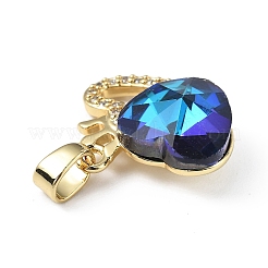 Настоящие 18-каратные позолоченные подвески из латуни с микропаве из прозрачного кубического циркония&nbsp;KK-C015-18G