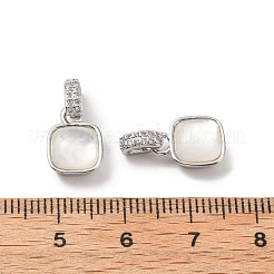 Латунный микропаве из кубических цирконий с натуральными подвесками-ракушками&nbsp;KK-G533-15P