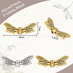 80 шт. 2 цвета бусины из сплава в тибетском стиле&nbsp;FIND-GO0001-64