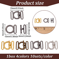 40 пара двухцветных железных пряжек&nbsp;FIND-GO0002-41