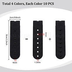 40шт. 4-х цветный пластиковый ремешок с 7 отверстиями&nbsp;FIND-PH0027-58