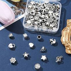 60шт 12 стиля европейские бусины из сплава в тибетском стиле TIBEB-FS0001-05